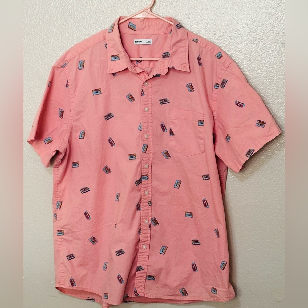 Sonoma Men's Retro Button Down Cotton Shirt, XXL